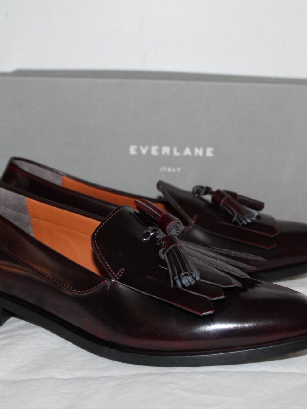 NWB Everlane Cordovan Tassel Fringe Loafers Flats Slip Ons Leather 9.5 - Picture 4 of 8